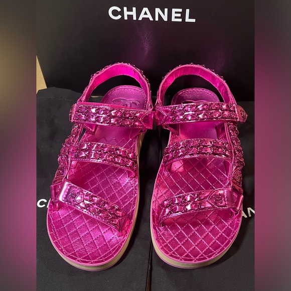Authentic Chanel G33800 Sandals size 37 - Picture 2 of 10